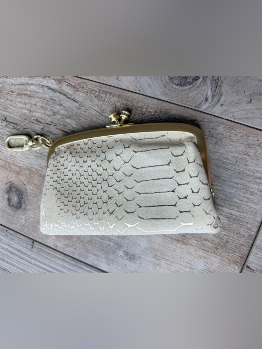 NWOT HOBO Frame Pouch Limited Edition Gold Filigree Exotic Pattern Purse